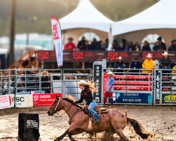 image D&eacute;monstration de Barrel racing au rod&eacute;o d'Ayer's Cliff, QC