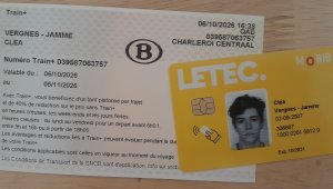 Photo de mes cartes de transport en Belgique