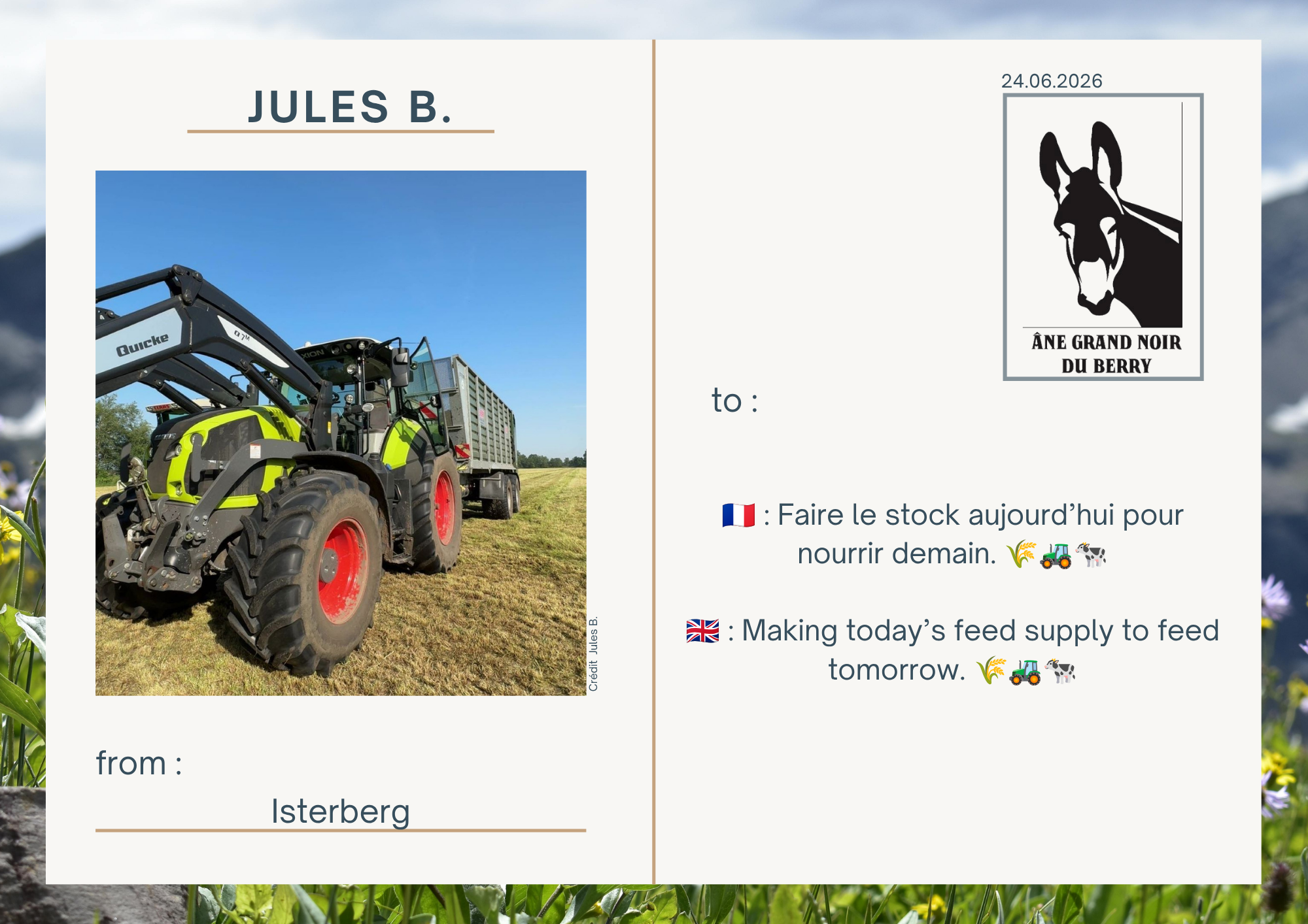 🇫🇷 : Faire le stock aujourd&rsquo;hui pour nourrir demain. 🌾🚜🐄  🇬🇧 : Making today&rsquo;s feed supply to feed tomorrow. 🌾🚜🐄